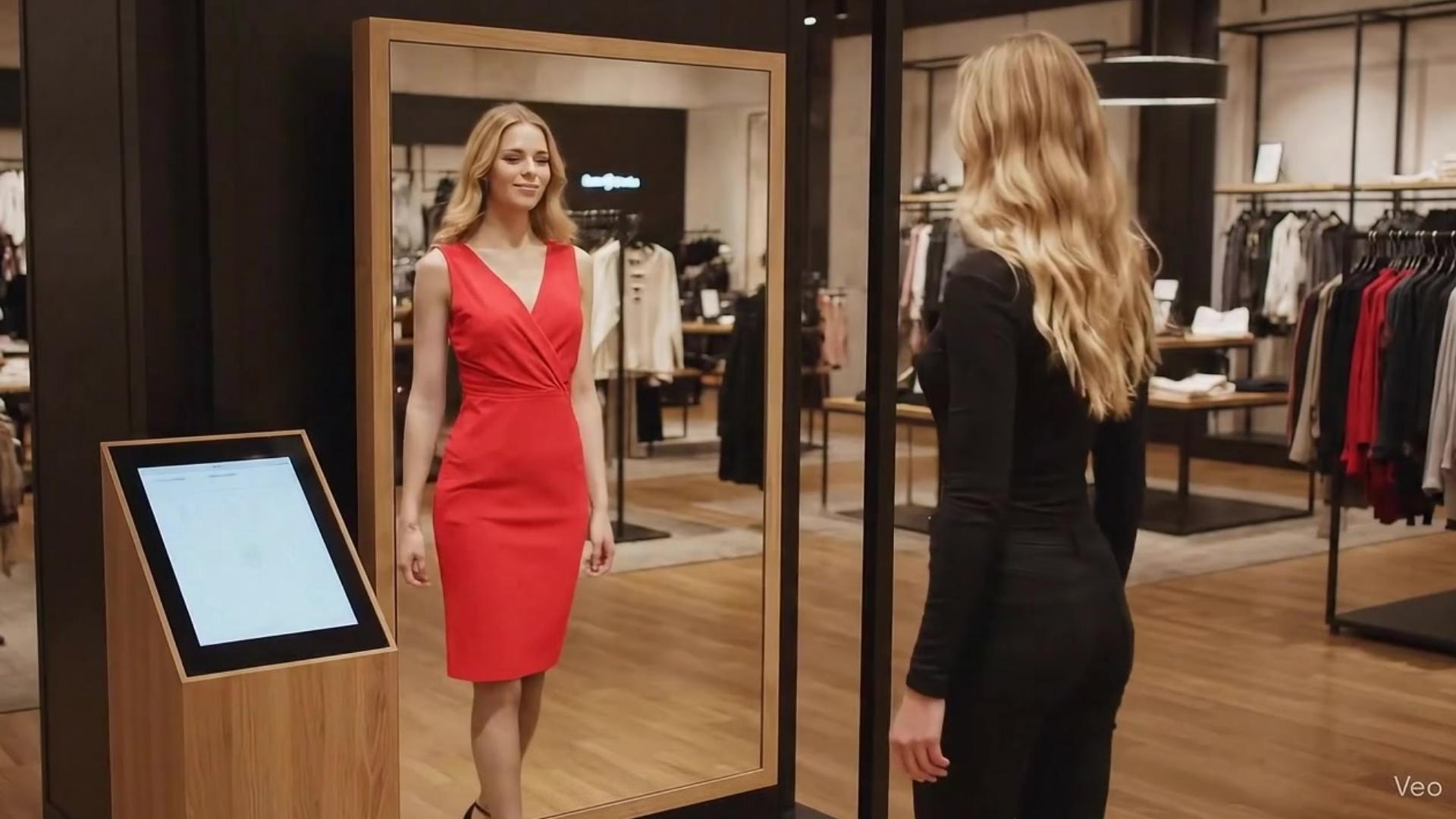 RFID smart fitting room in high-end fashion store