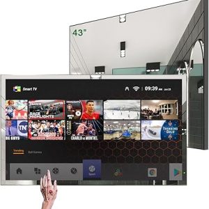 Soulaca 43" Smart Full Touchscreen Mirror 4K LED TV (Waterproof Android Display)